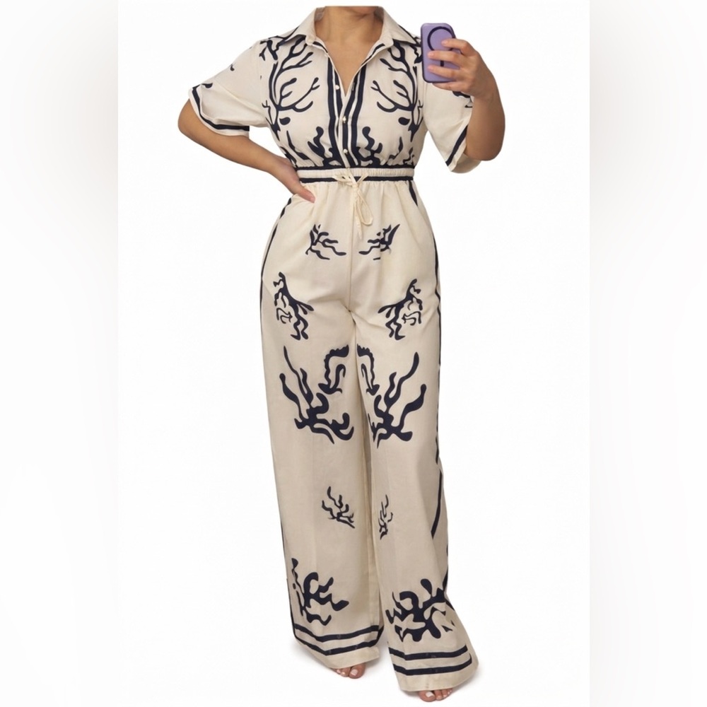 Fashion Nova White Satin Wide Leg Jumpsuit
